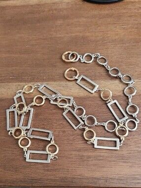 Bag Strap Two-Tone Gold & Silver Link Statement Shoulder Strap